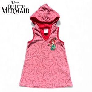 Disney The Little Mermaid Terrycloth Hooded Swimsuit Coverup Dress - Girls 3T
